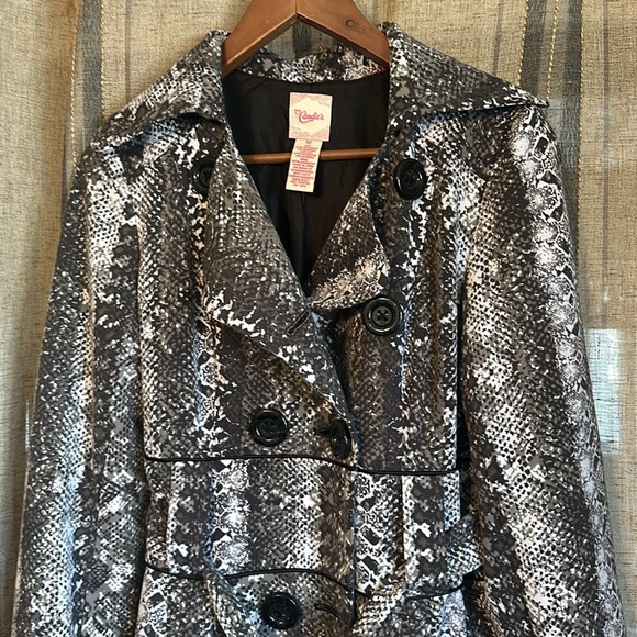 Candies coat size Med. Fit and flare belted design - Picture 2 of 8